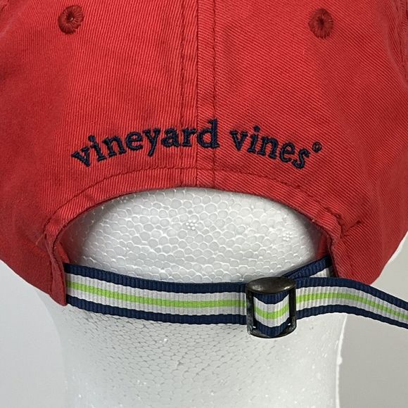 Vineyard Vines Classic Washed Baseball Hat Coral/Navy Whale - Picture 6 of 10